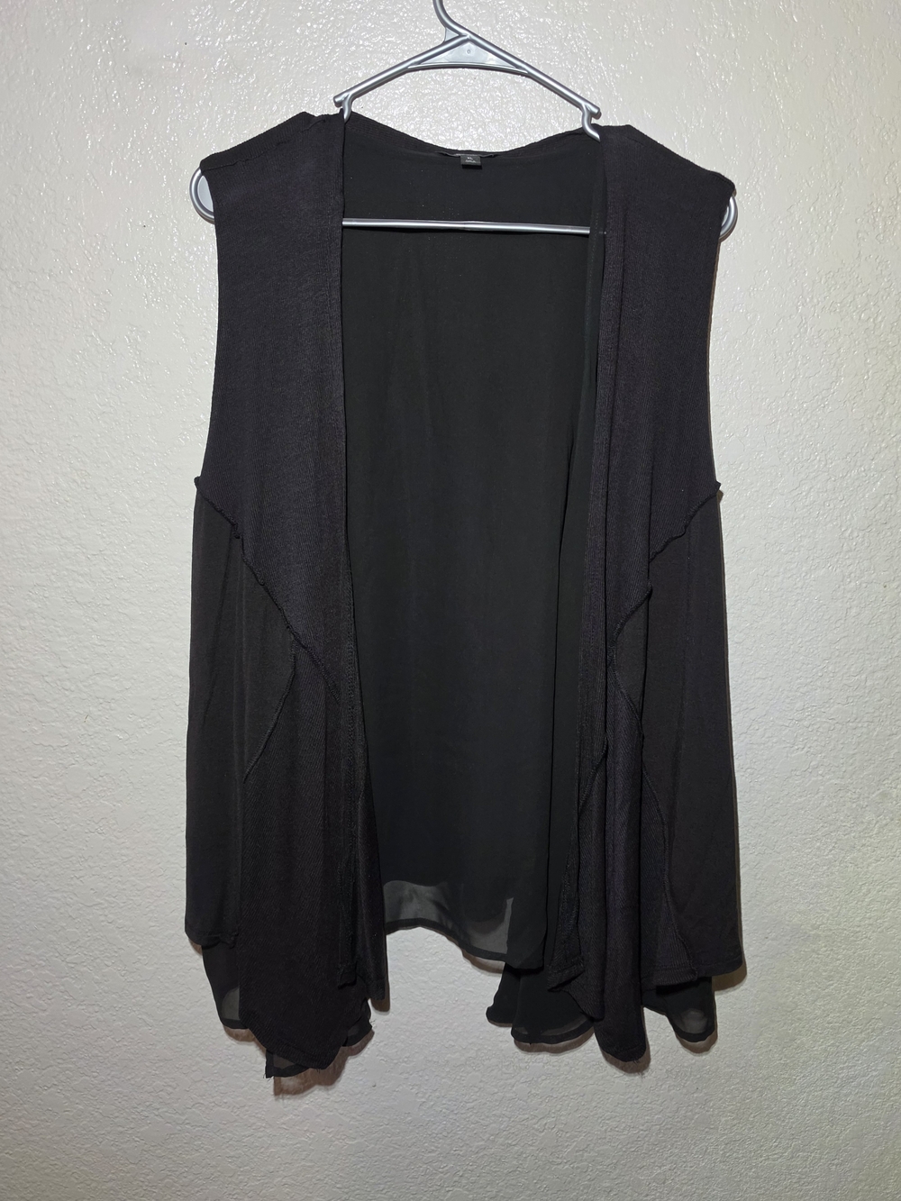 Simply Vera VeraWang Black Open-Front Vest